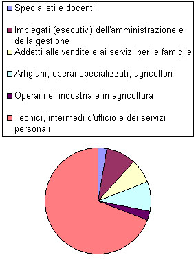 Diplomati 1990/94 ITI "E.Fermi". Occupati per gruppo professionale di attività