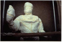 Particolari durante il restauro: Impacchi