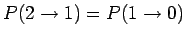 $ P(2\to1)=P(1\to0)$